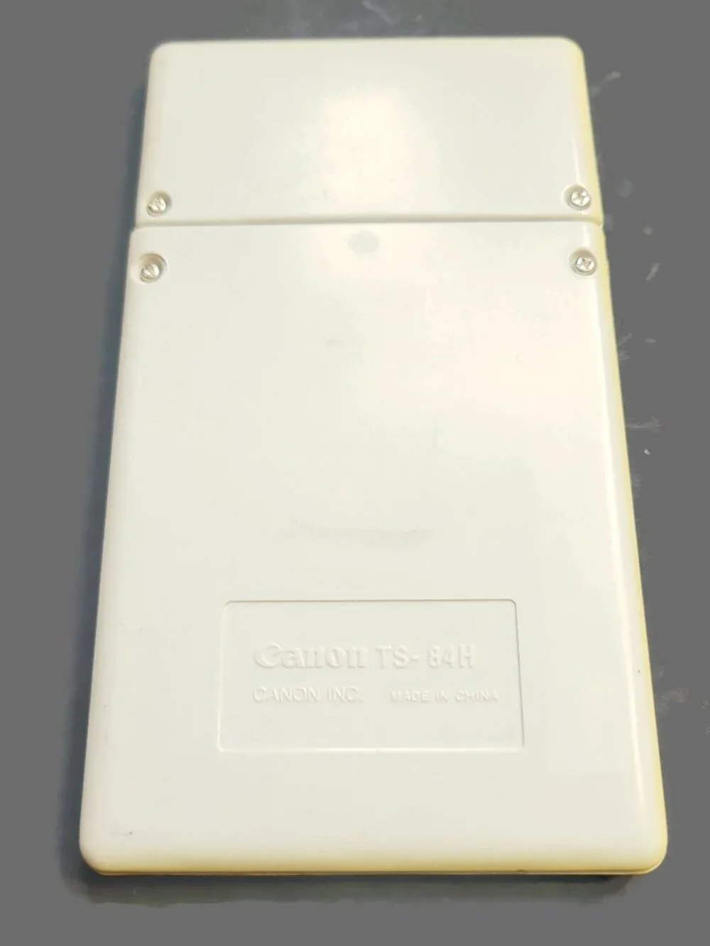 Vintage Canon TS-84H Calculator Tilt Display Solar Powered Beige Tan Gray WORKS